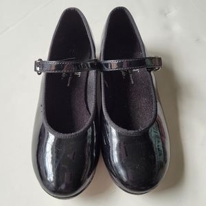 ABT Spotlights Tap Shoes 11.5 Girls Black Dance Hook Loop American Ballet Theatr
